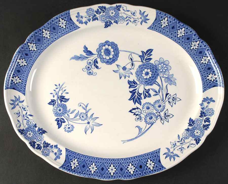 Cathay 14" Oval Serving Platter by J & G Meakin-1