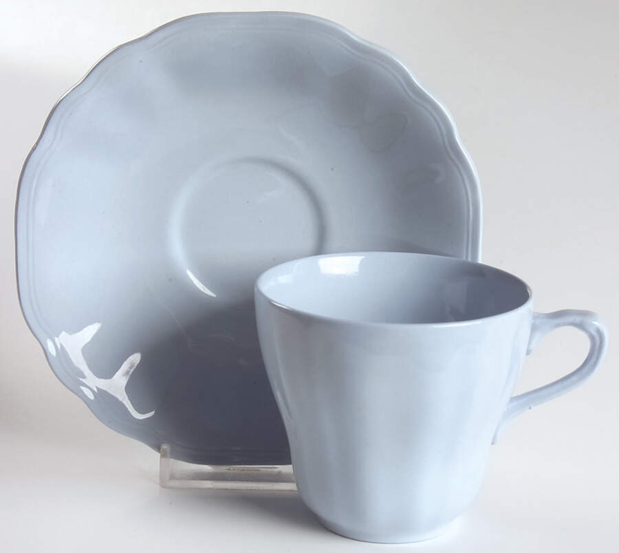 Glamour-Celeste Blue Flat Cup & Saucer Set by J & G Meakin-1
