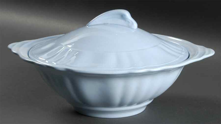 Glamour-Celeste Blue Round Covered Vegetable by J & G Meakin-1