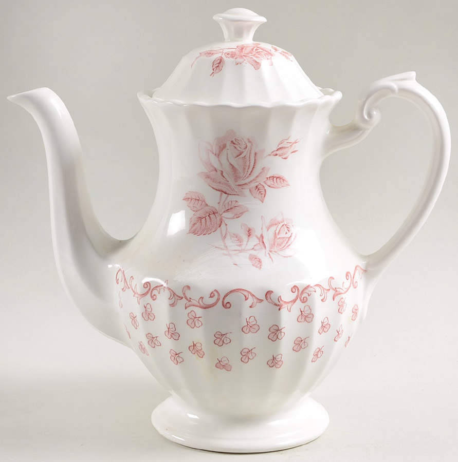 Chantilly Coffee Pot & Lid by J & G Meakin-1