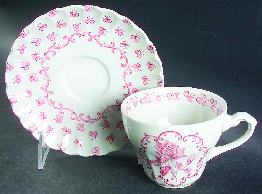 Chantilly Flat Cup & Saucer Set by J & G Meakin-1