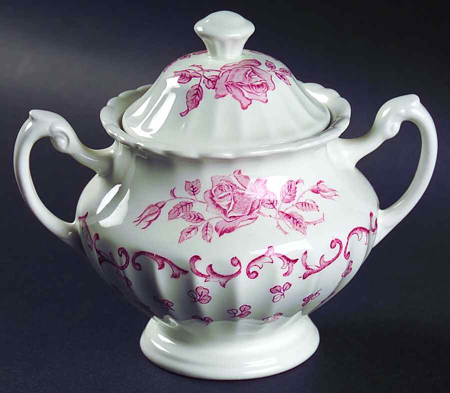 Chantilly Sugar Bowl & Lid by J & G Meakin-1