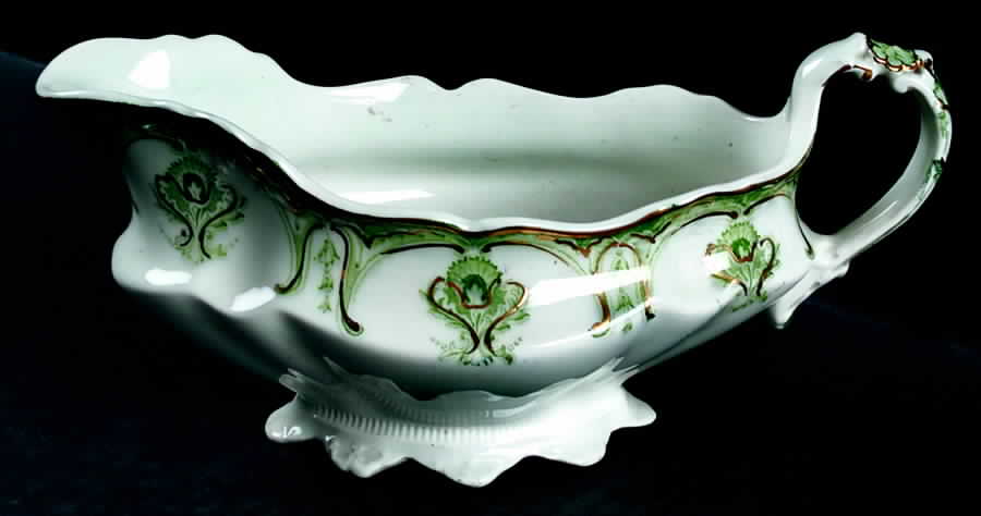 Chatham Green Gravy Boat by J & G Meakin-1