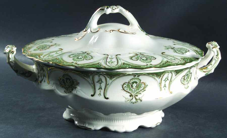 Chatham Green Tureen &  Lid by J & G Meakin-1