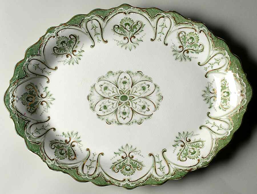 Chatham Green 16" Oval Serving Platter by J & G Meakin-1