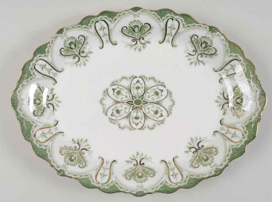 Chatham Green 14" Oval Serving Platter by J & G Meakin-1
