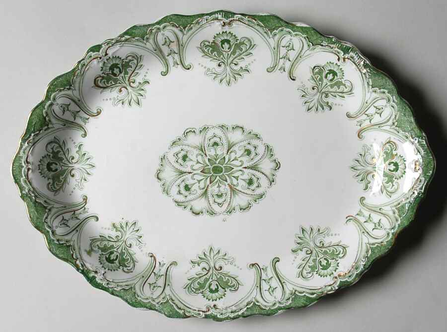 Chatham Green 12" Oval Serving Platter by J & G Meakin-1