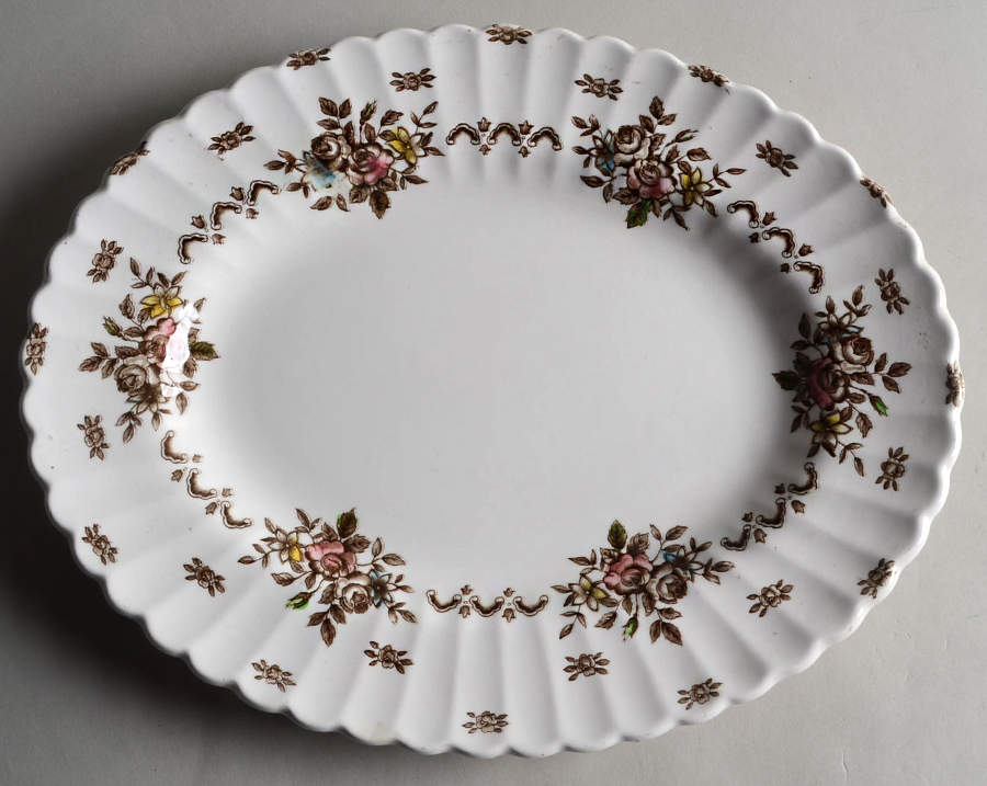 Chatsworth Multicolor 11" Oval Serving Platter by J & G Meakin-1