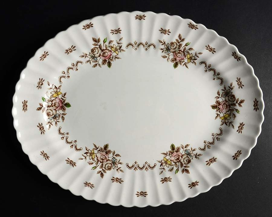 Chatsworth Multicolor 12" Oval Serving Platter by J & G Meakin-1