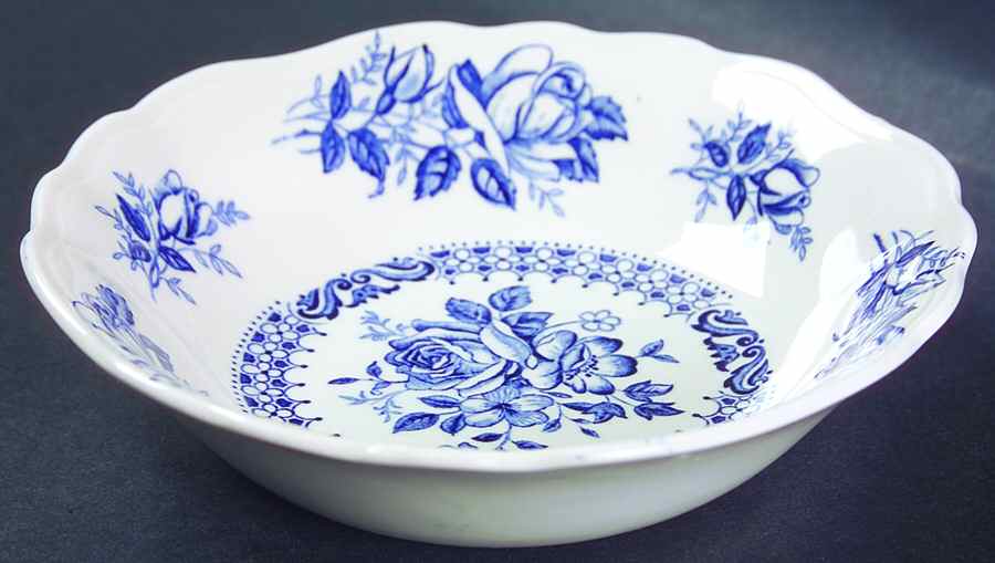 Chelsea Roses (Blue On White) Fruit/Dessert (Sauce) Bowl by J & G Meakin-1