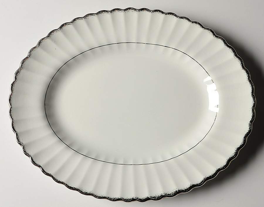 Cheltenham Silver 11" Oval Serving Platter by J & G Meakin-1
