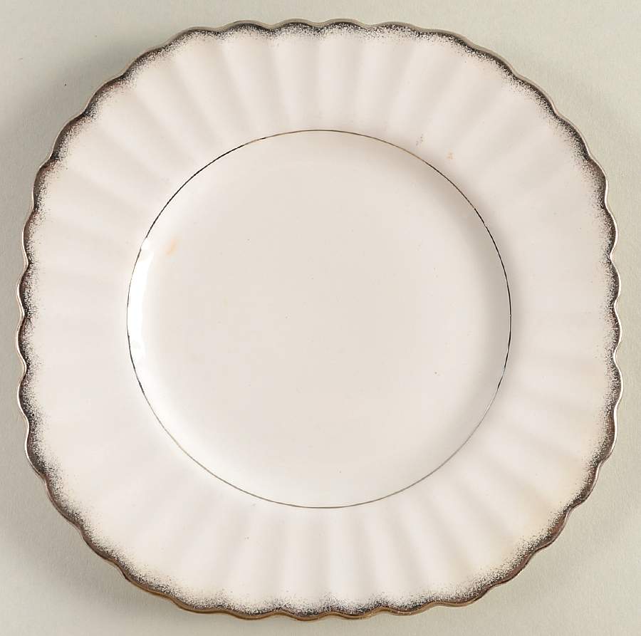 Cheltenham Silver Square Dessert Plate by J & G Meakin-1