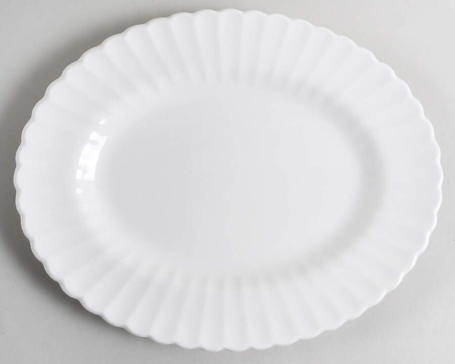 Classic White 11" Oval Serving Platter by J & G Meakin-1