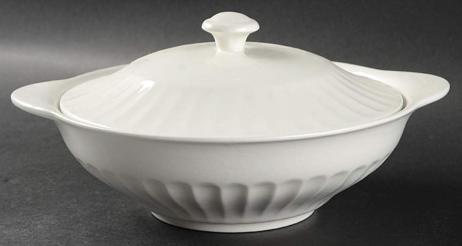 Classic White Round Covered Vegetable by J & G Meakin-1