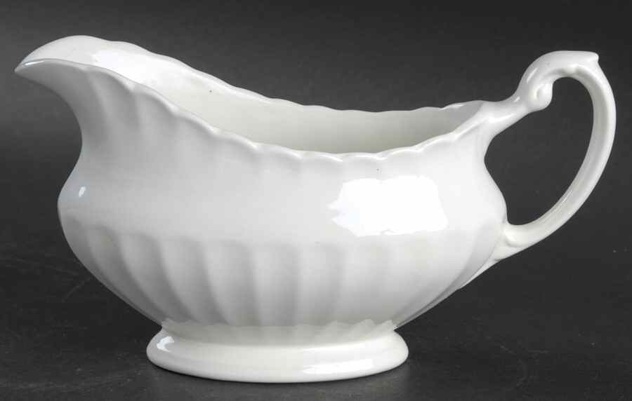 Classic White Gravy Boat by J & G Meakin-1
