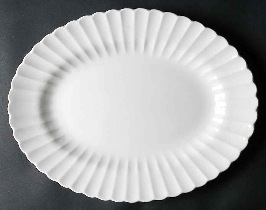 Classic White 15" Oval Serving Platter by J & G Meakin-1