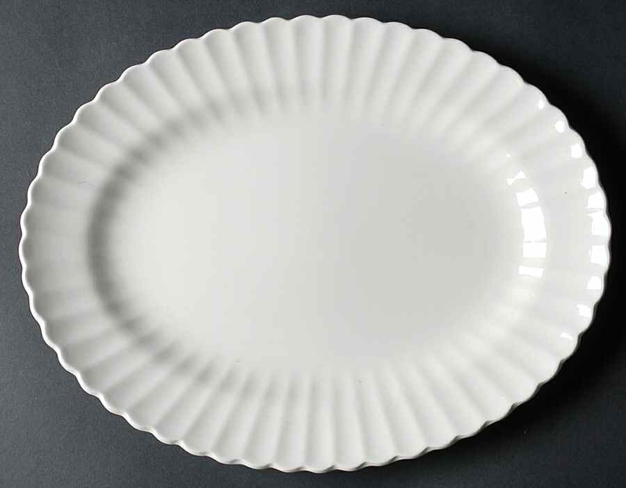 Classic White 12" Oval Serving Platter by J & G Meakin-1
