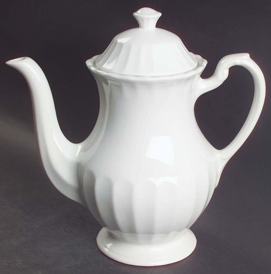 Classic White Coffee Pot & Lid by J & G Meakin-1
