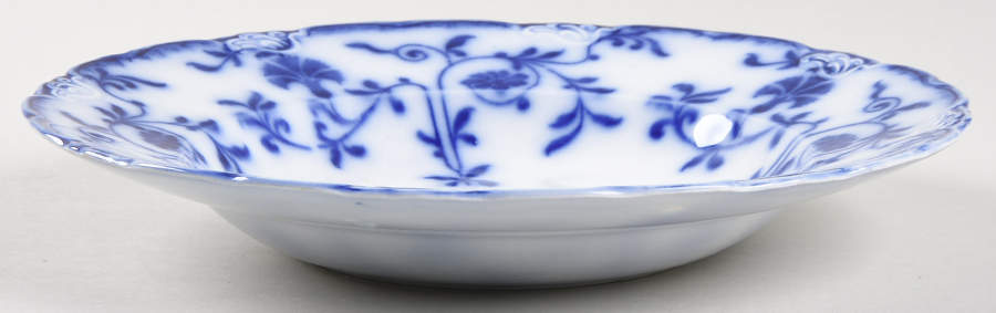 Colonial Flow Blue (No Gold Accent) Rim Soup Bowl by J & G Meakin-1