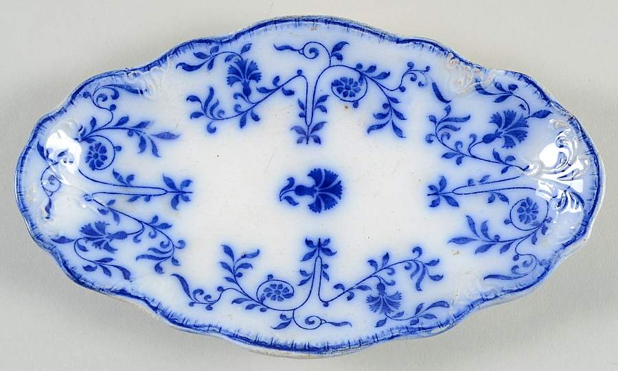 Colonial Flow Blue (No Gold Accent) Relish by J & G Meakin-1