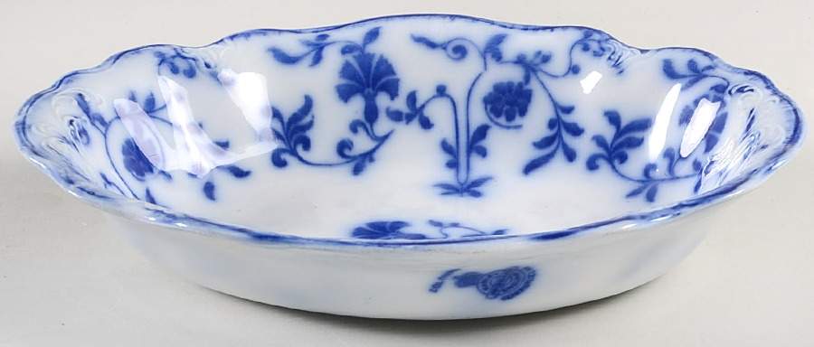 Colonial Flow Blue (No Gold Accent) 9" Oval Vegetable Bowl by J & G Meakin-1