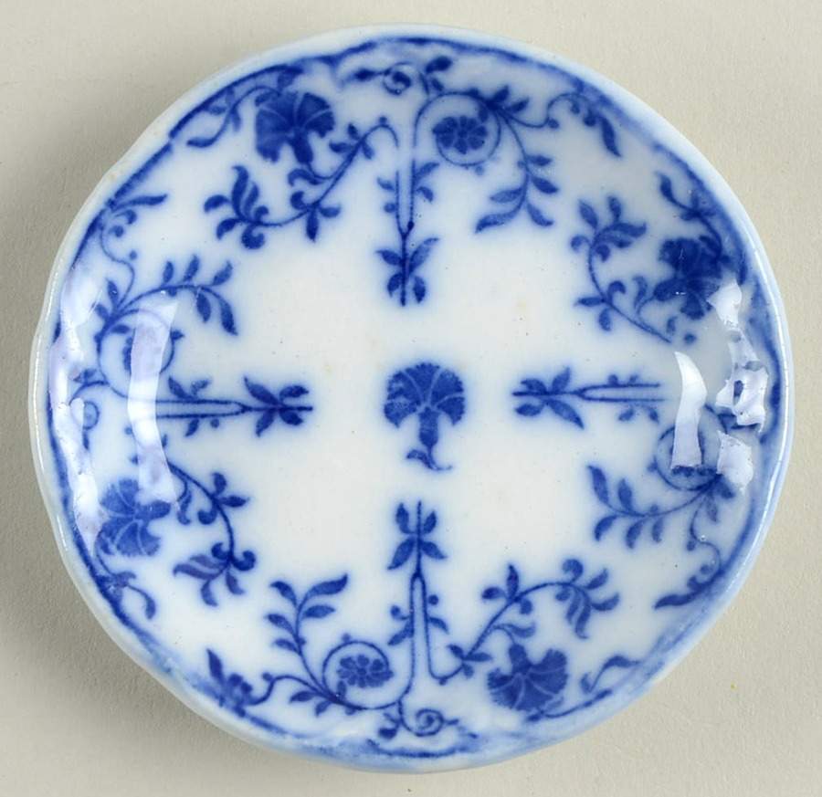 Colonial Flow Blue (No Gold Accent) Butter Pat by J & G Meakin-1