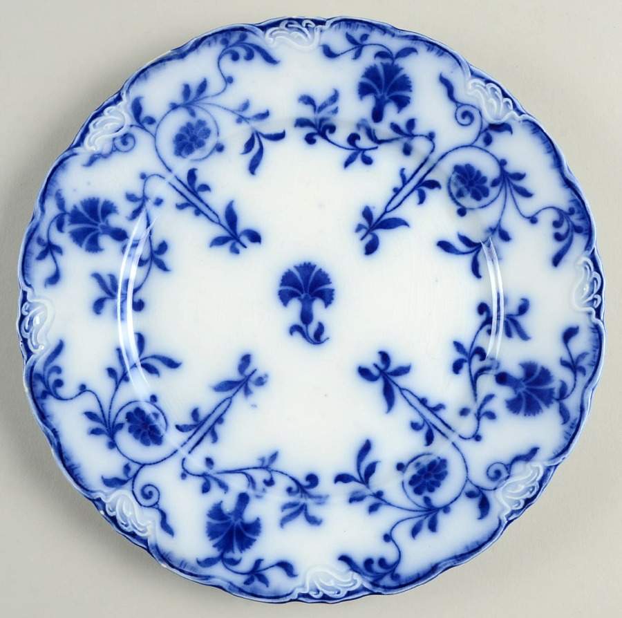 Colonial Flow Blue (No Gold Accent) Luncheon Plate by J & G Meakin-1