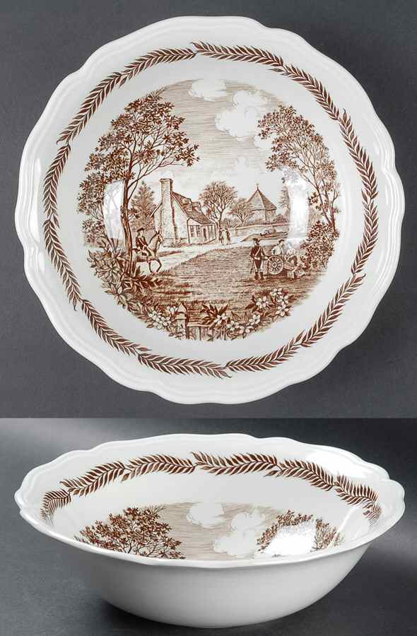 Colonial Brown 8" Round Vegetable Bowl by J & G Meakin-1