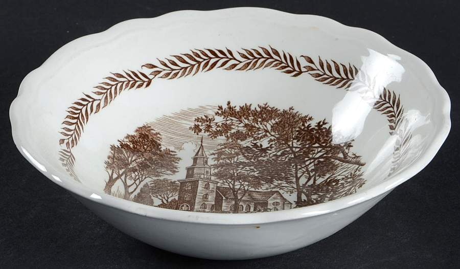 Colonial Brown Coupe Cereal Bowl by J & G Meakin-1
