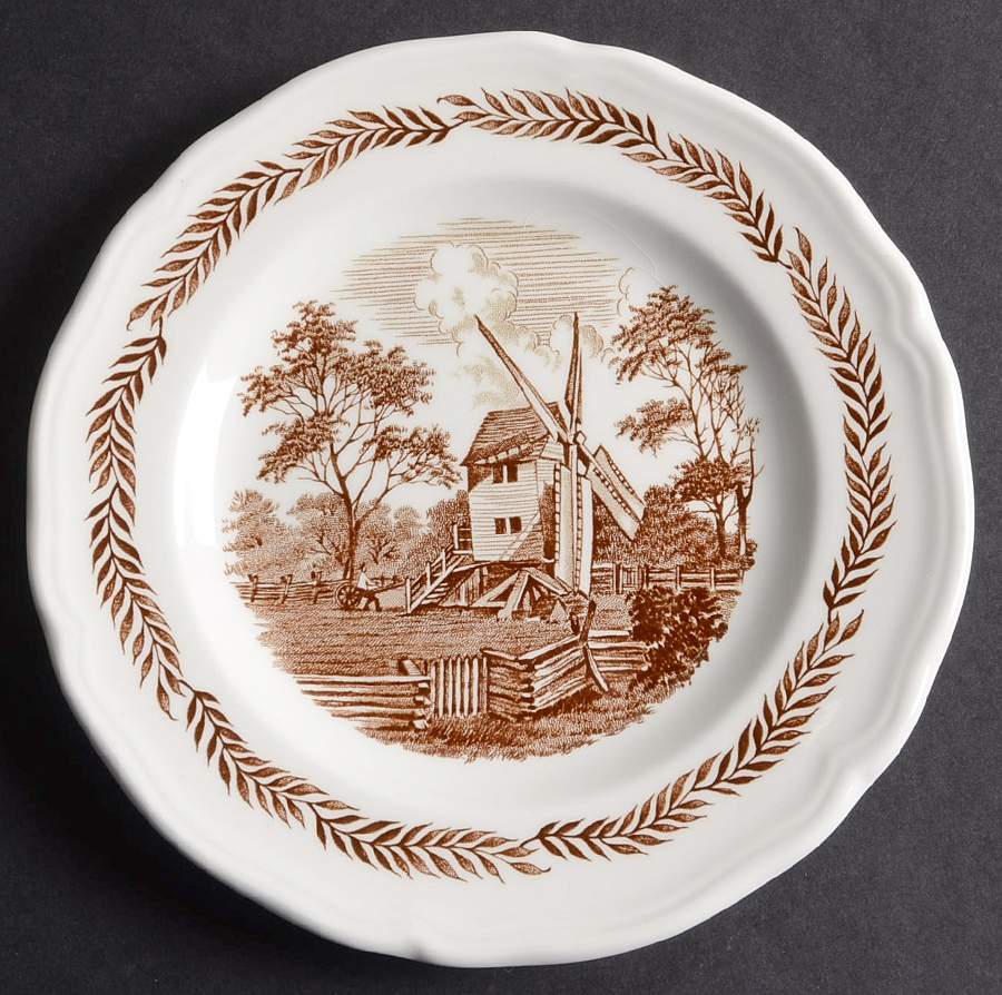 Colonial Brown Bread & Butter Plate by J & G Meakin-1