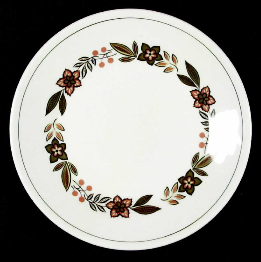 Colonial Green White Dessert/Pie Plate by J & G Meakin-1