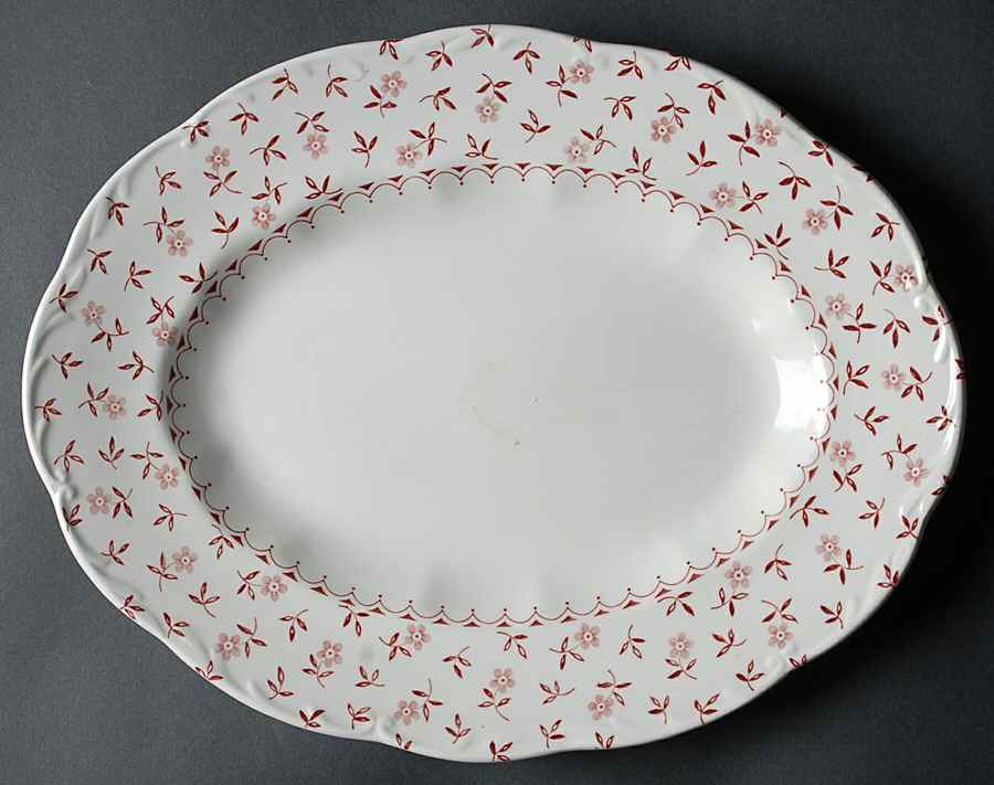 Cornflower Pink 12" Oval Serving Platter by J & G Meakin-1