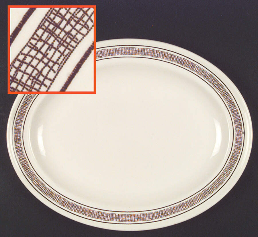 Country Tweed Brown 11" Oval Serving Platter by J & G Meakin-1