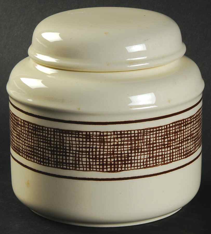 Country Tweed Brown Sugar Bowl & Lid by J & G Meakin-1