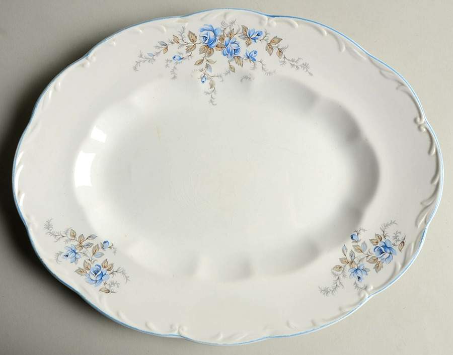 Dellwood 12" Oval Serving Platter by J & G Meakin-1