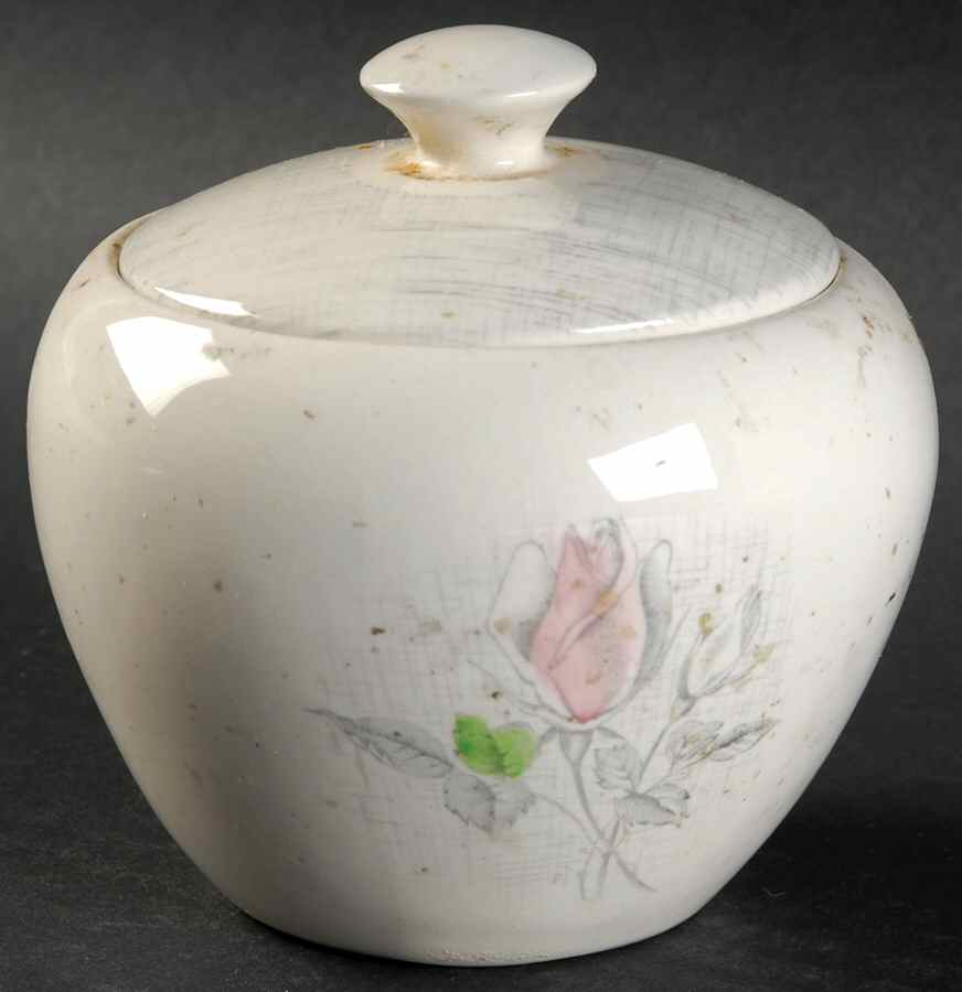 Devon Rose (Pink) Sugar Bowl & Lid by J & G Meakin-1