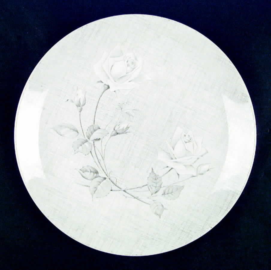Devon Rose (Gray) Dinner Plate by J & G Meakin-1
