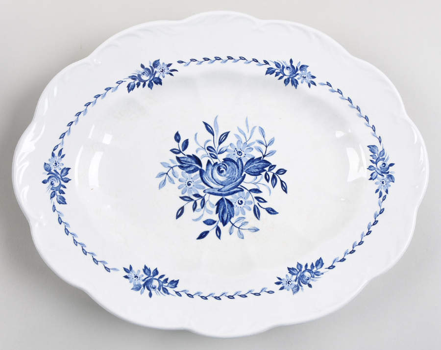 Dresden Blue 13" Oval Serving Platter by J & G Meakin-1