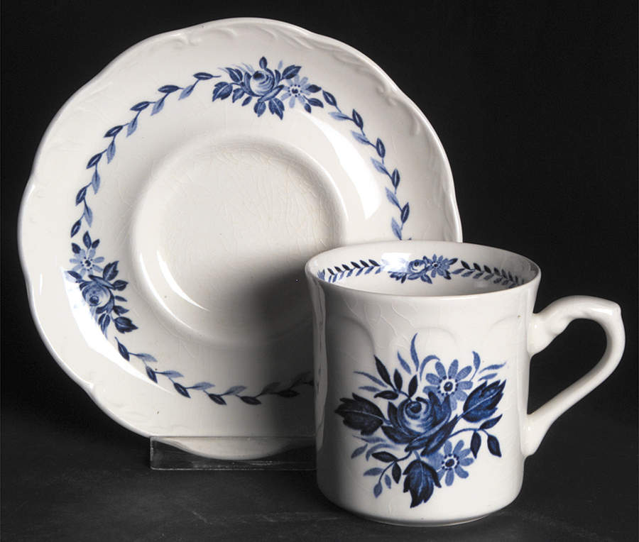 Dresden Blue Flat Cup & Saucer Set by J & G Meakin-1