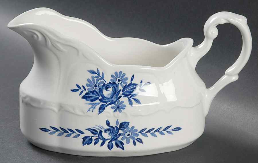 Dresden Blue Gravy Boat by J & G Meakin-1