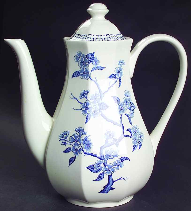Dynasty Blue Coffee Pot & Lid by J & G Meakin-1