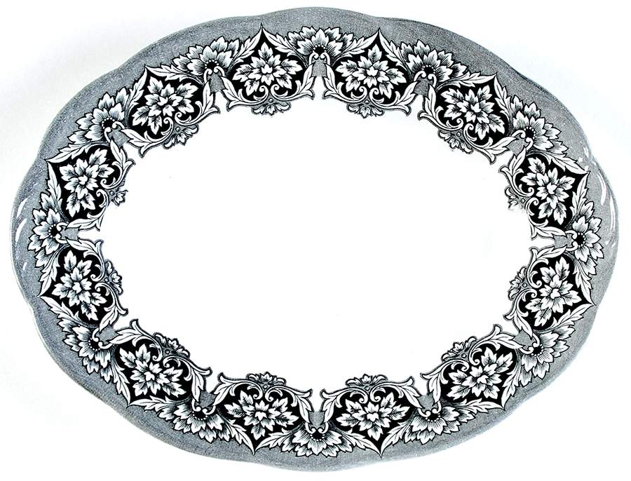 Edinburgh Black 12" Oval Serving Platter by J & G Meakin-1