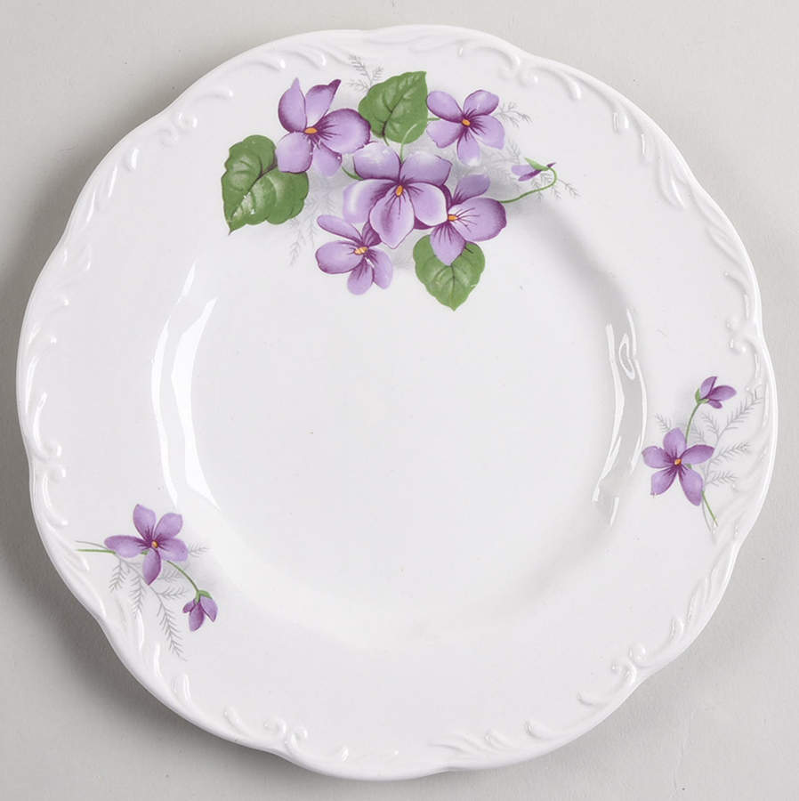 English Violets Dessert/Pie Plate by J & G Meakin-1