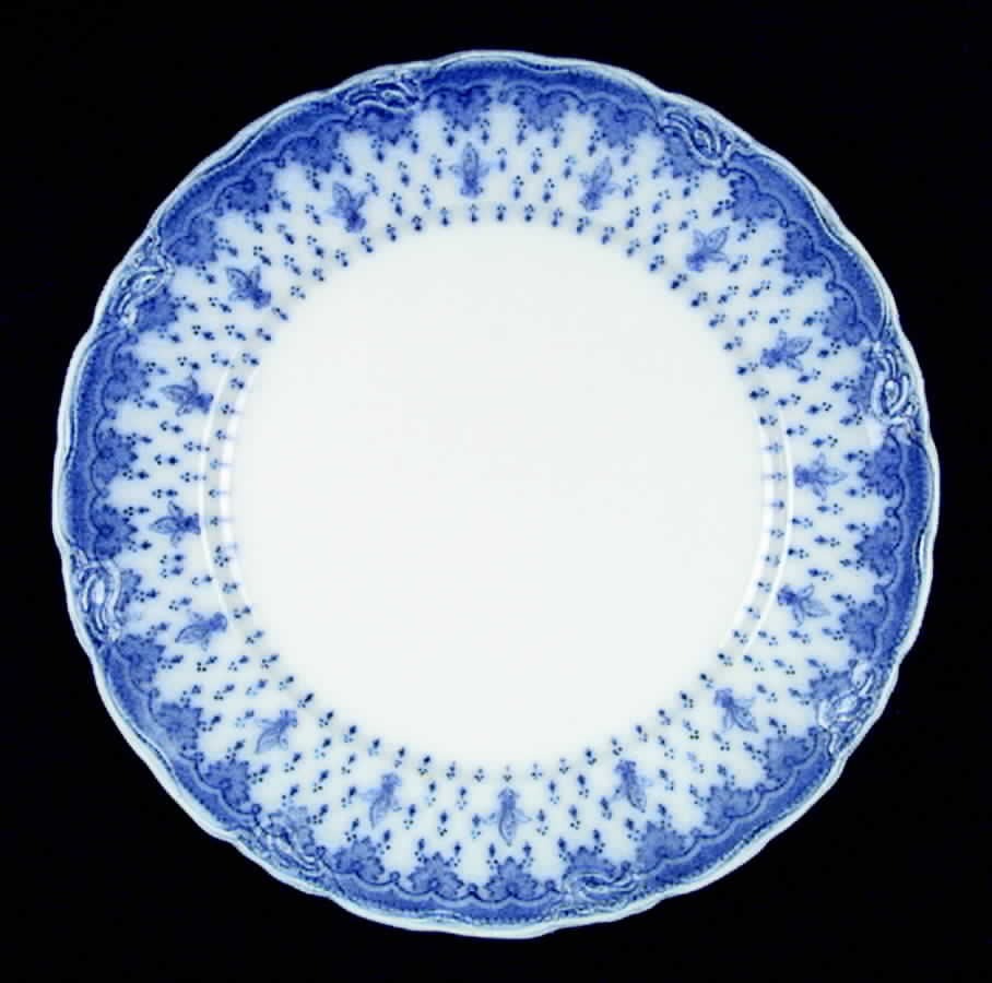 Fleur De Lis Blue Dinner Plate by J & G Meakin-1