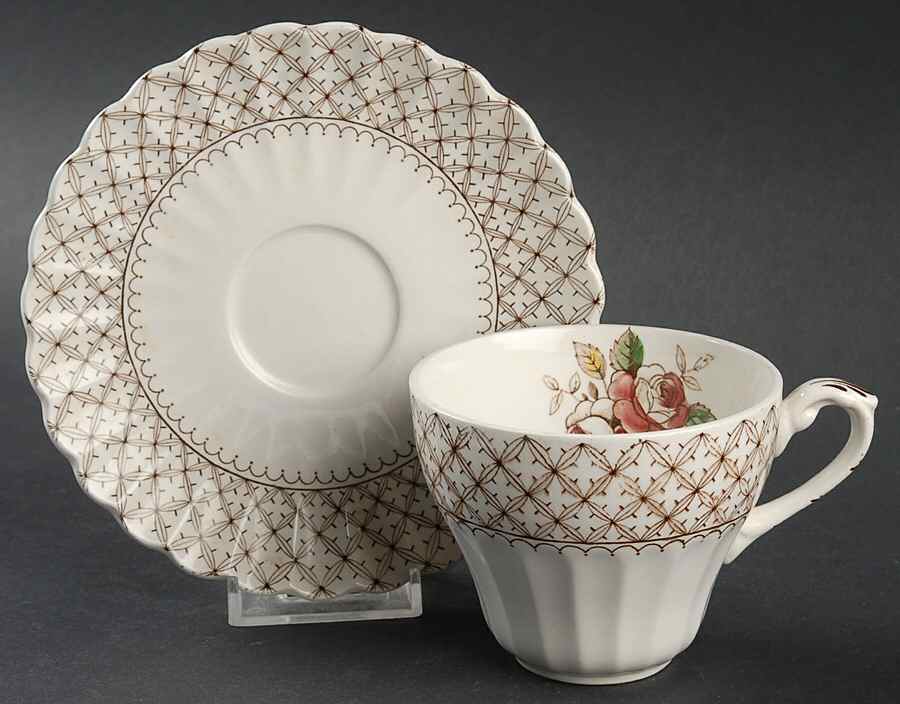 Florentine Flat Cup & Saucer Set by J & G Meakin-1