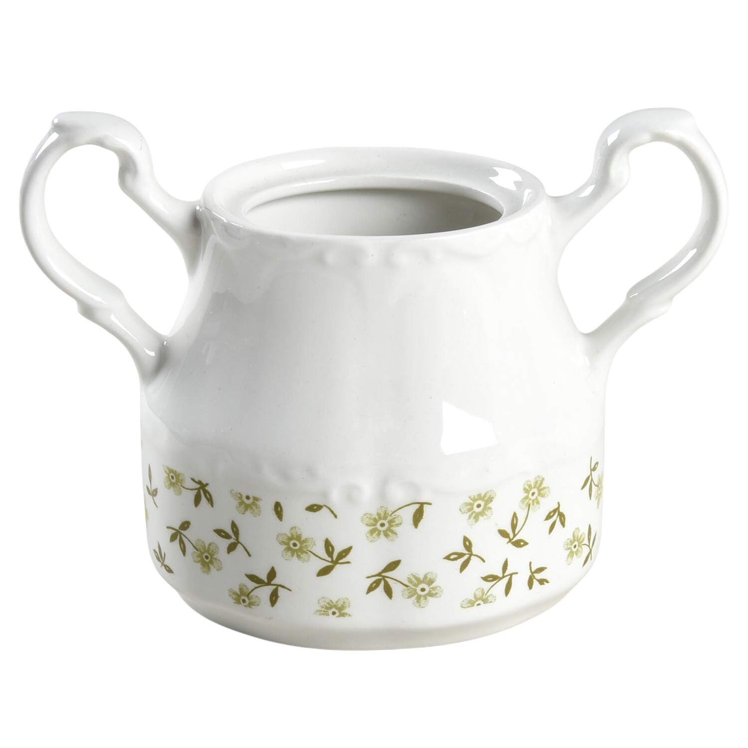 Forget Me Not Green Sugar Bowl No Lid by J & G Meakin-1