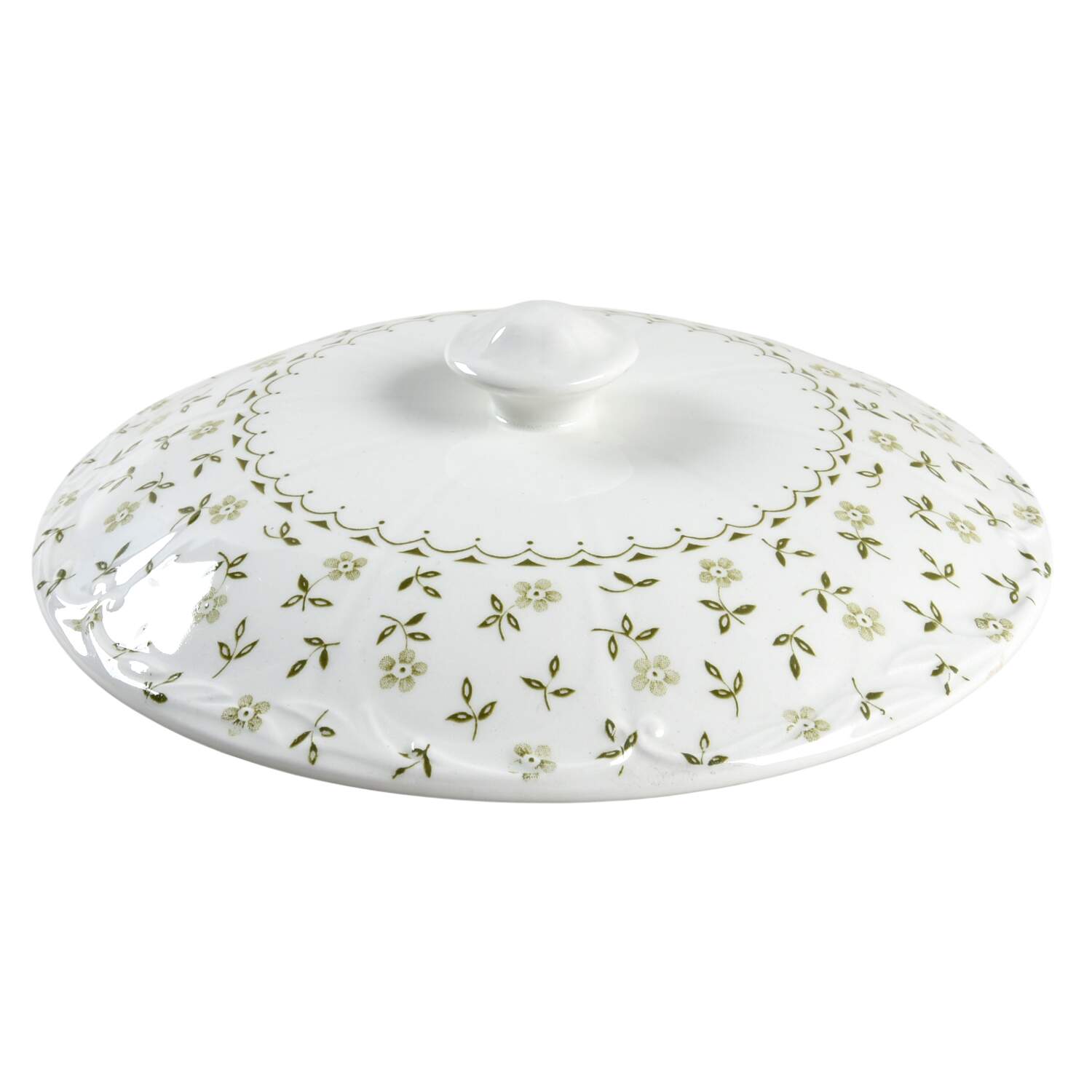 Forget Me Not Green Lid for Round Vegetable by J & G Meakin-1