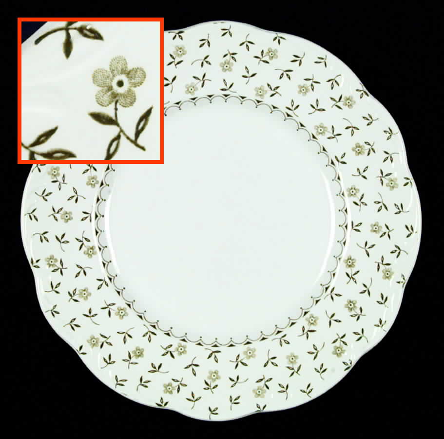 Forget Me Not Green Dinner Plate by J & G Meakin-1