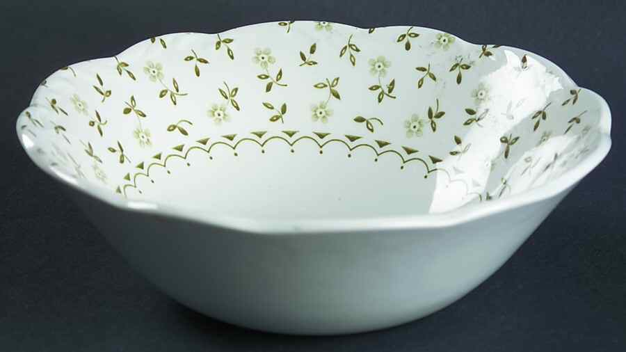 Forget Me Not Green Coupe Cereal Bowl by J & G Meakin-1