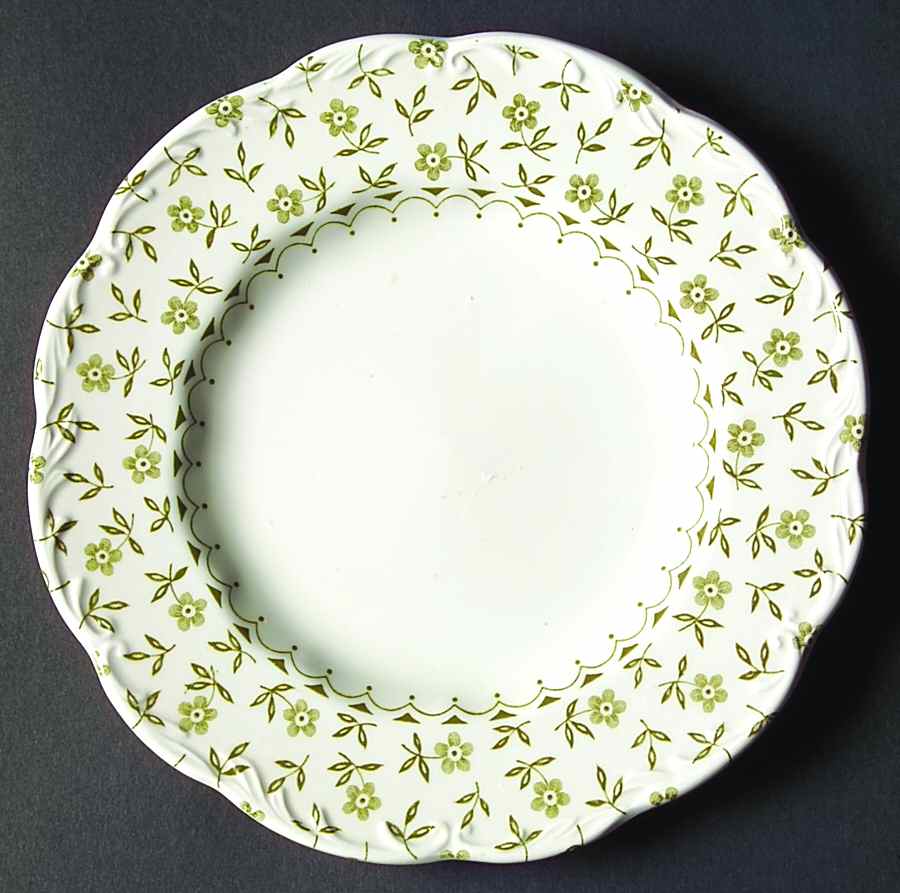 Forget Me Not Green Dessert/Pie Plate by J & G Meakin-1